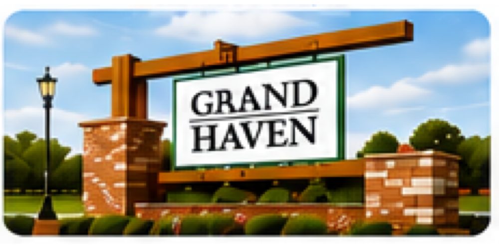 Entrance sign for the Grand Haven community